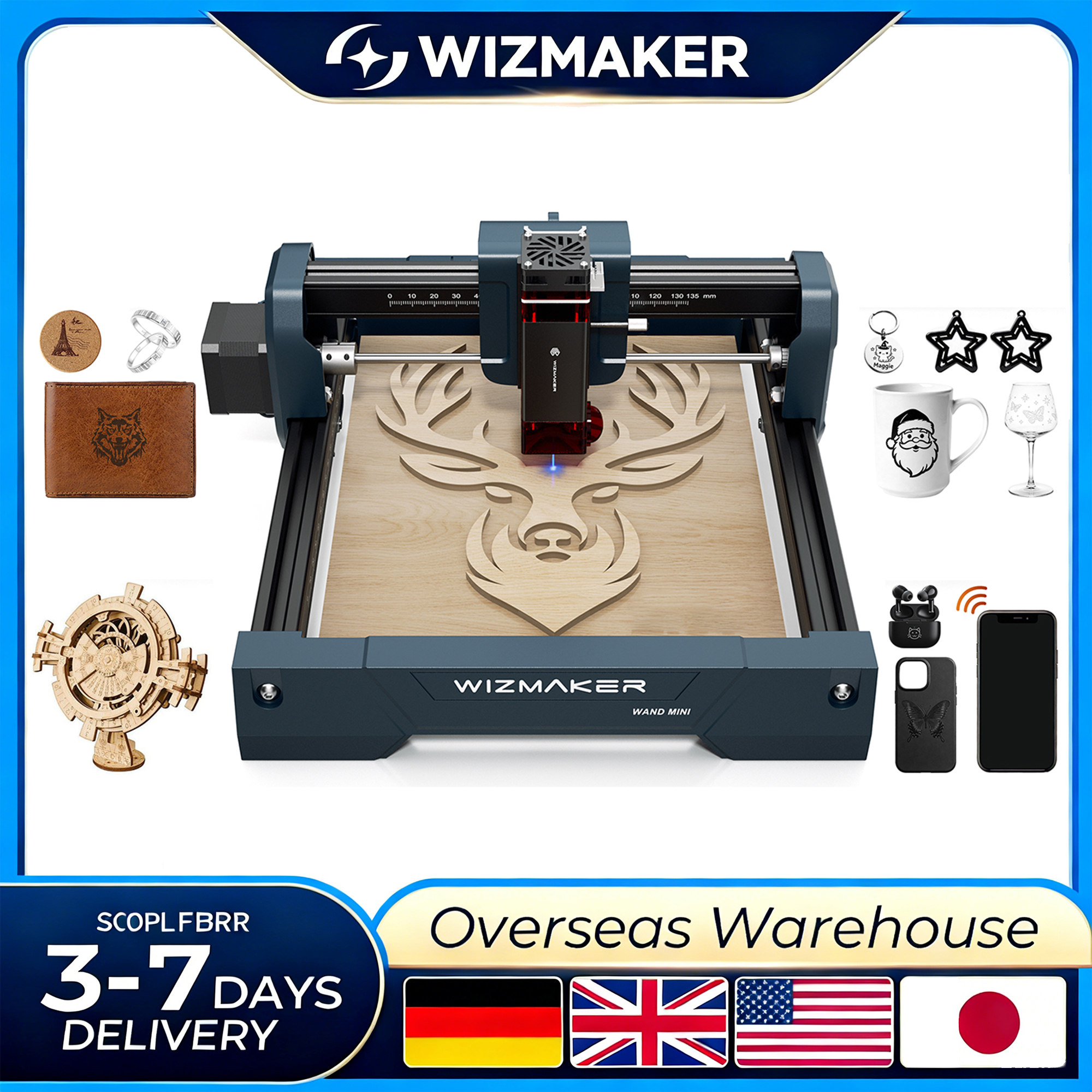 Woodworking Laser - WIZMAKER WAND MINI DIY Laser Engraver
