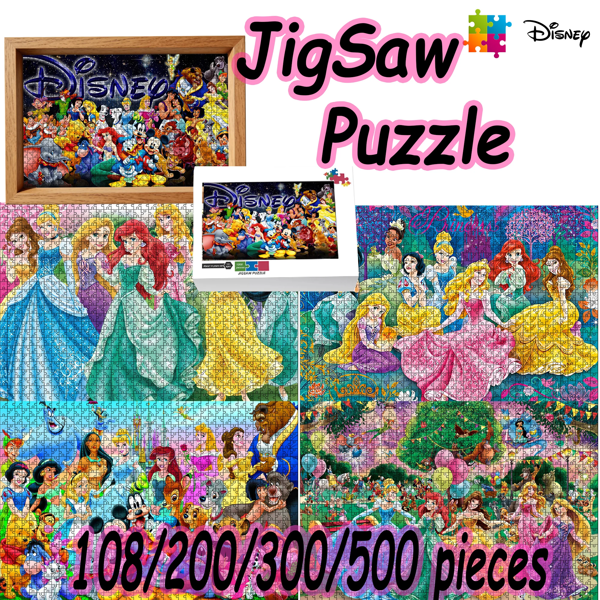 Woodworking Game - Disney Princess Puzzle 108/200/300/500/1000 Pieces Wooden