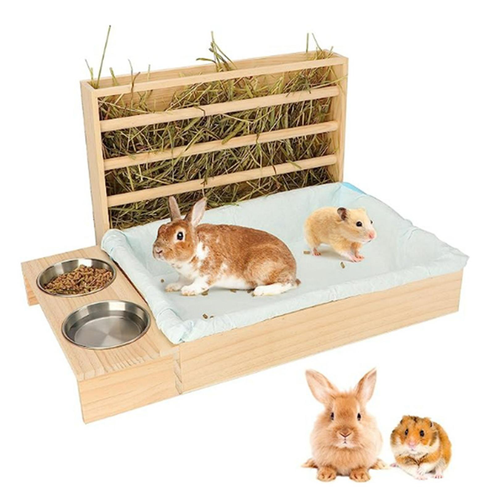 Woodworking Rabbet - Wooden Rabbit Hay Feeder with Litter