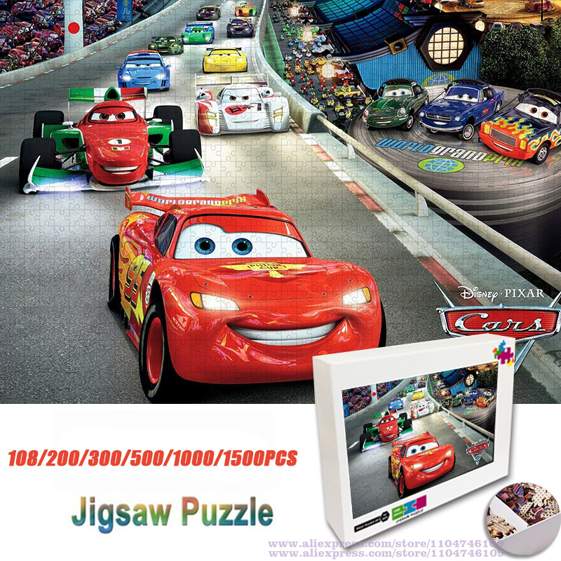 Woodworking Game - Disney Anime Cars Puzzle Jigsaw 108/200/300/500/1000/1500Pcs