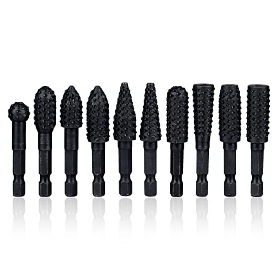 Woodworking Diy - 10 Pieces Rotary Burr Rasp Set,