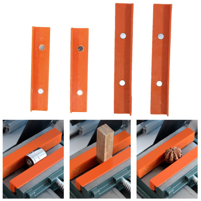 Woodworking Vise For Workbench - 2PCS Multi-Grooved Magnetic Vise Pads Set