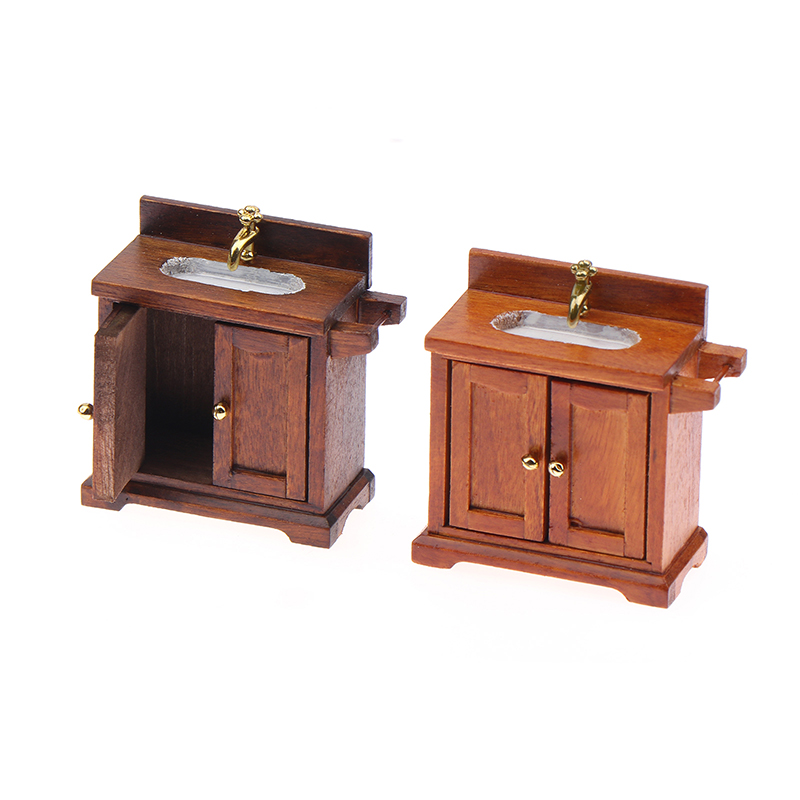 Woodworking Veneer - 1/12 Dollhouse Simulation Washing Basin Cabinet