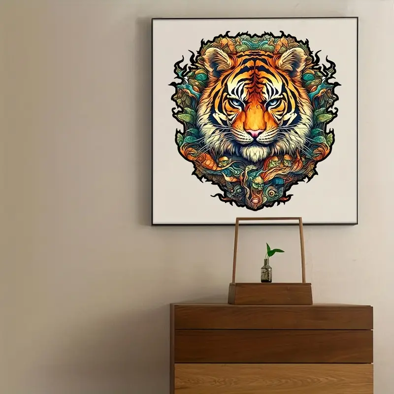 Tiger Wooden Jigsaw Puzzle, Un - Woodworking Game ulasan dan harga