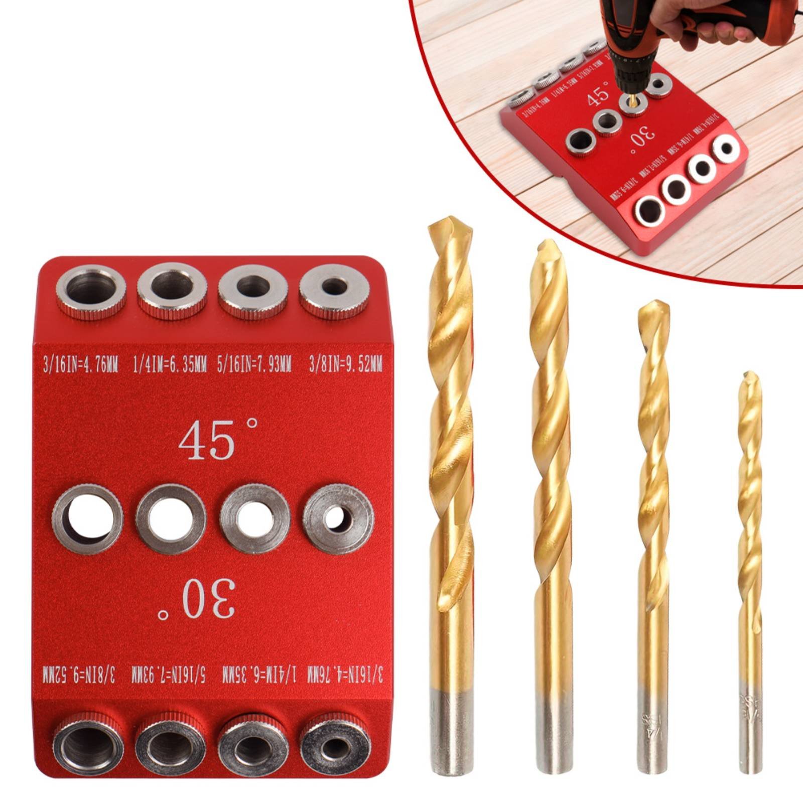 30 45 Degree Drill Guide Alumi - Woodworking Jig ulasan dan harga
