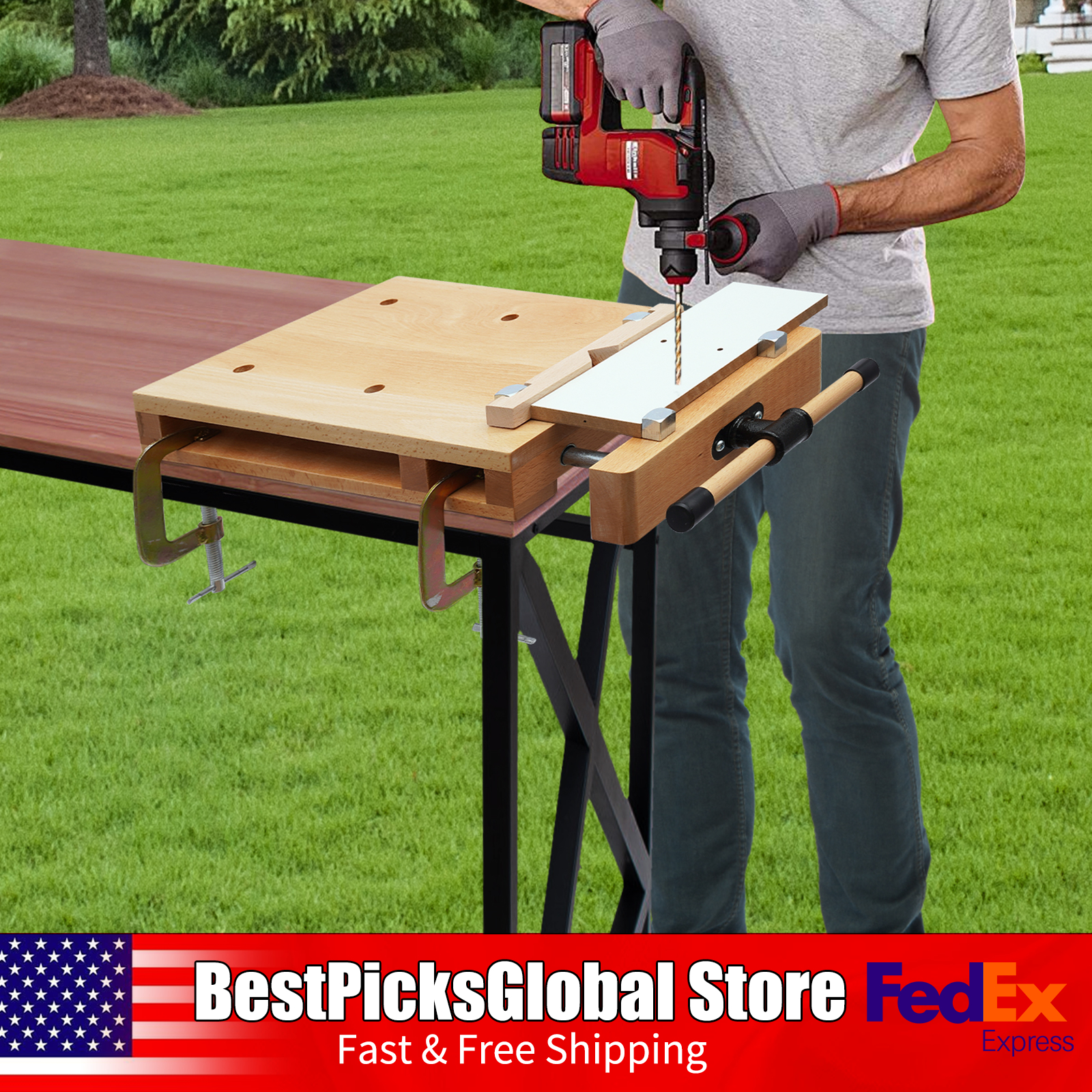 Wood Vise Workbench with G-sha - Woodworking Vise For Workbench ulasan dan harga