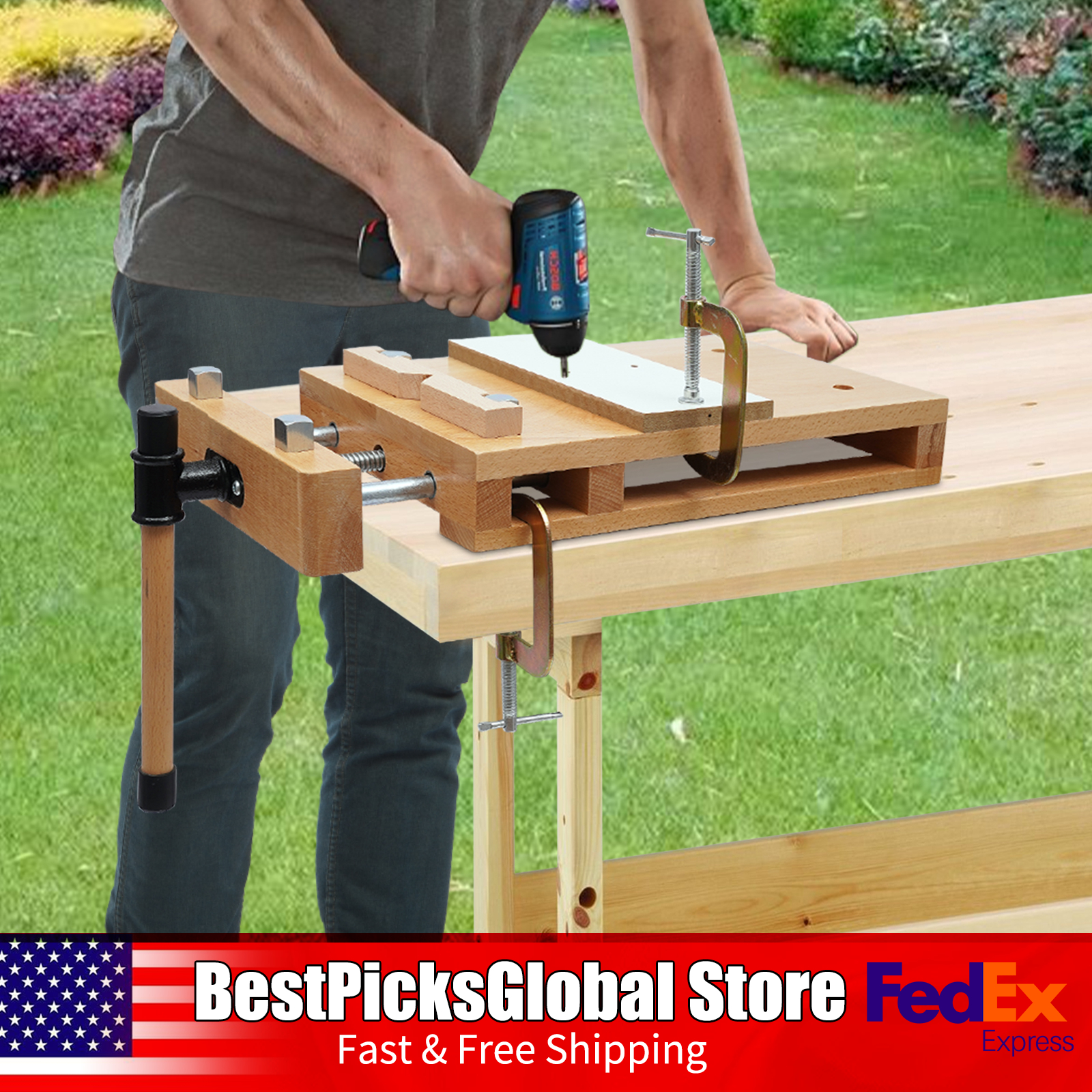 Wood Vise Workbench with G-sha - Woodworking Vise For Workbench ulasan dan harga