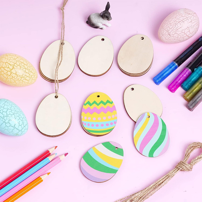50pcs Unfinished Easter Wooden - Woodworking Rabbet ulasan dan harga
