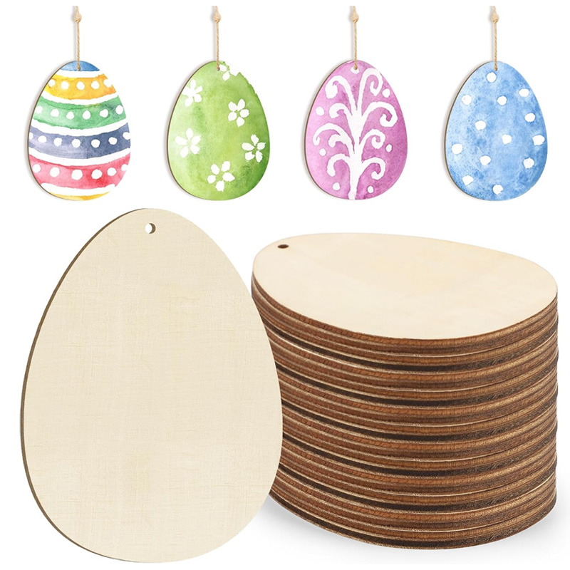 50pcs Unfinished Easter Wooden - Woodworking Rabbet ulasan dan harga