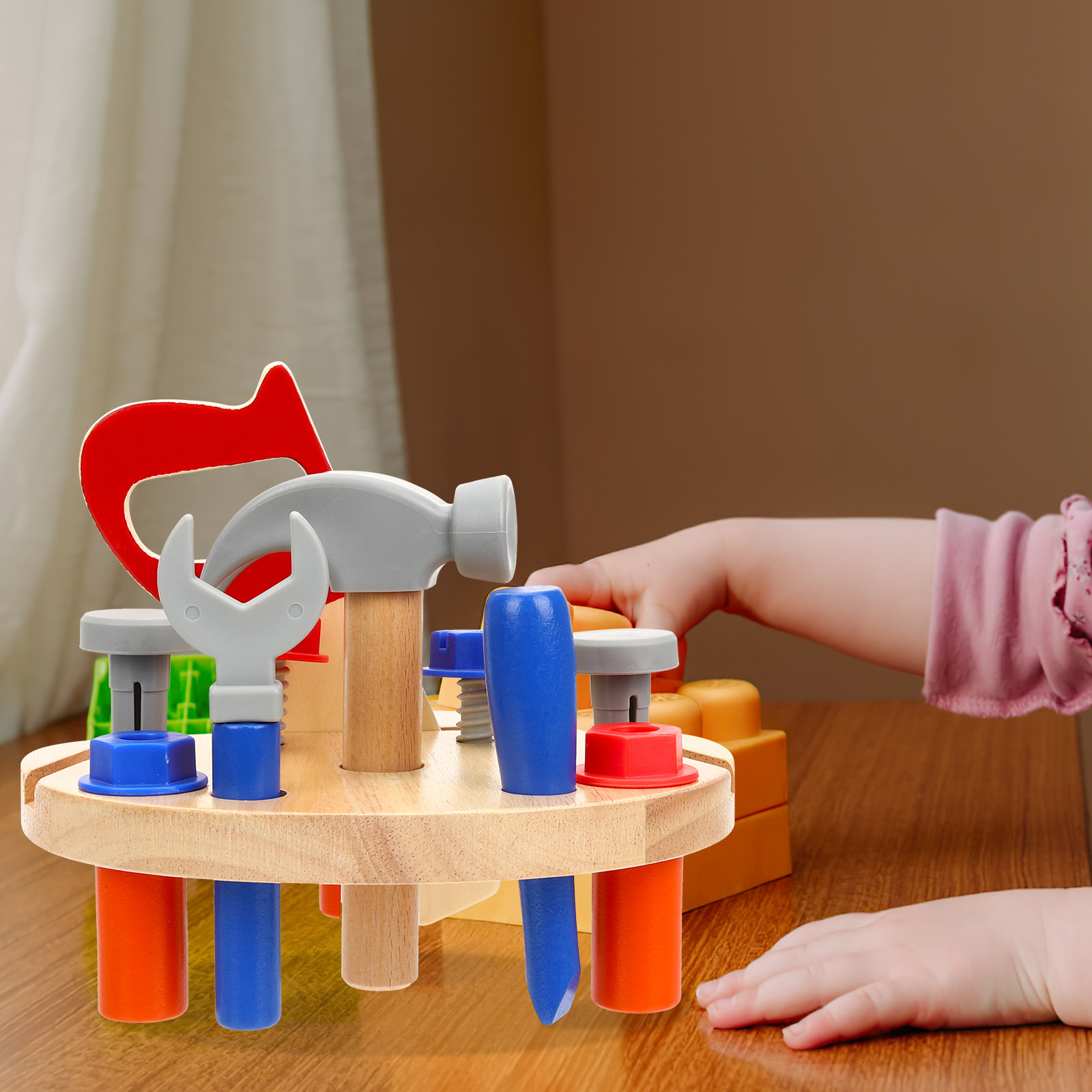 1Set Kids Repairing Kit Colorf - Woodworking Simulator ulasan dan harga