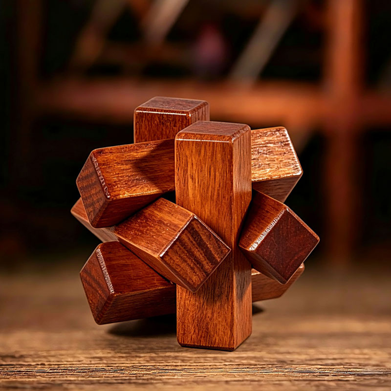 Wooden Knot Puzzle IQ Logic Tr - Woodworking Game ulasan dan harga