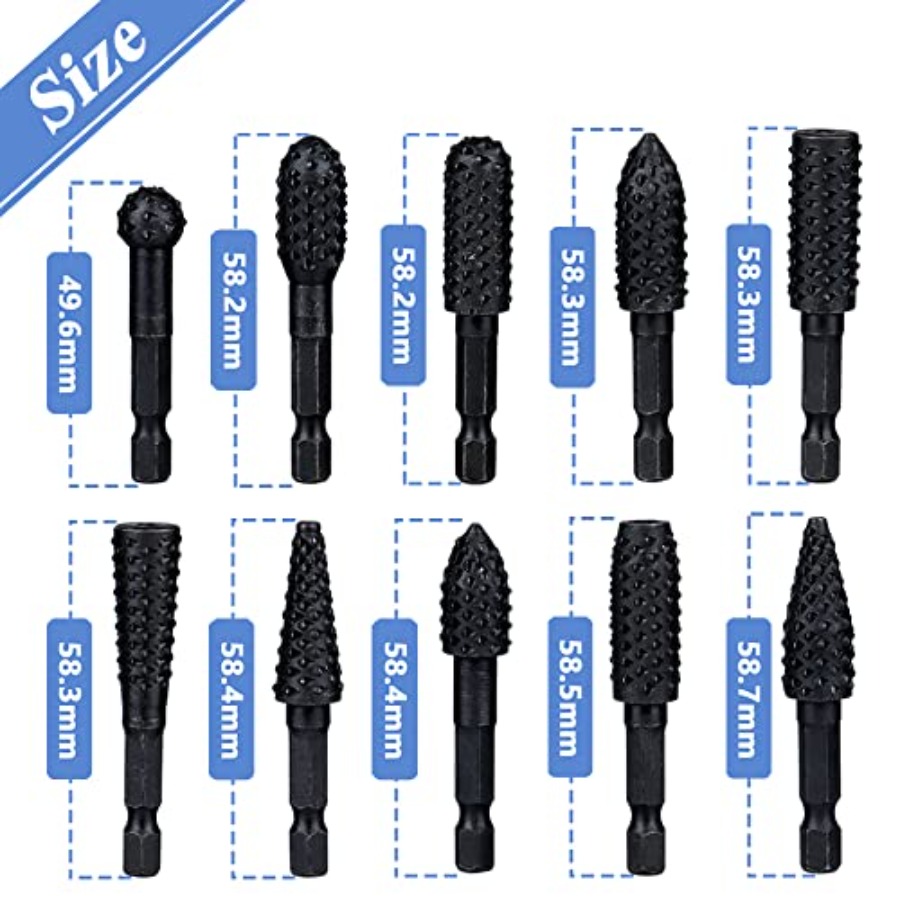 10 Pieces Rotary Burr Rasp Set - Woodworking Diy ulasan dan harga
