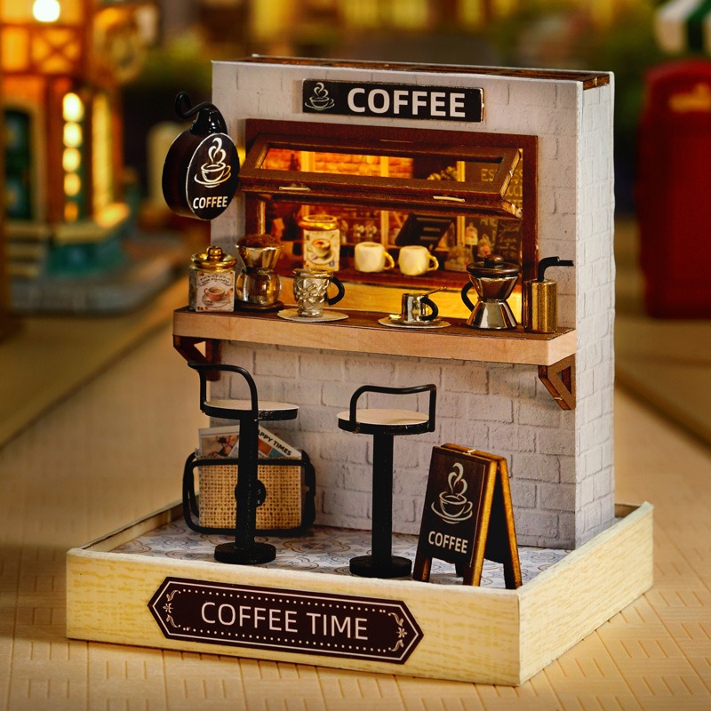 Mini Dollhouse Kit Sakura Stre - Woodworking Veneer ulasan dan harga