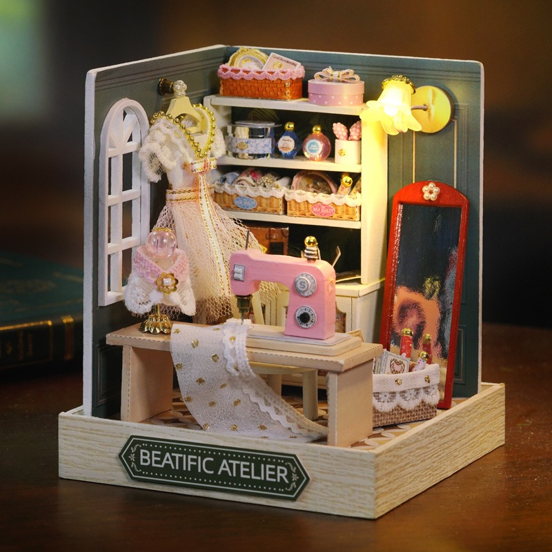 Mini Dollhouse Kit Sakura Stre - Woodworking Veneer ulasan dan harga