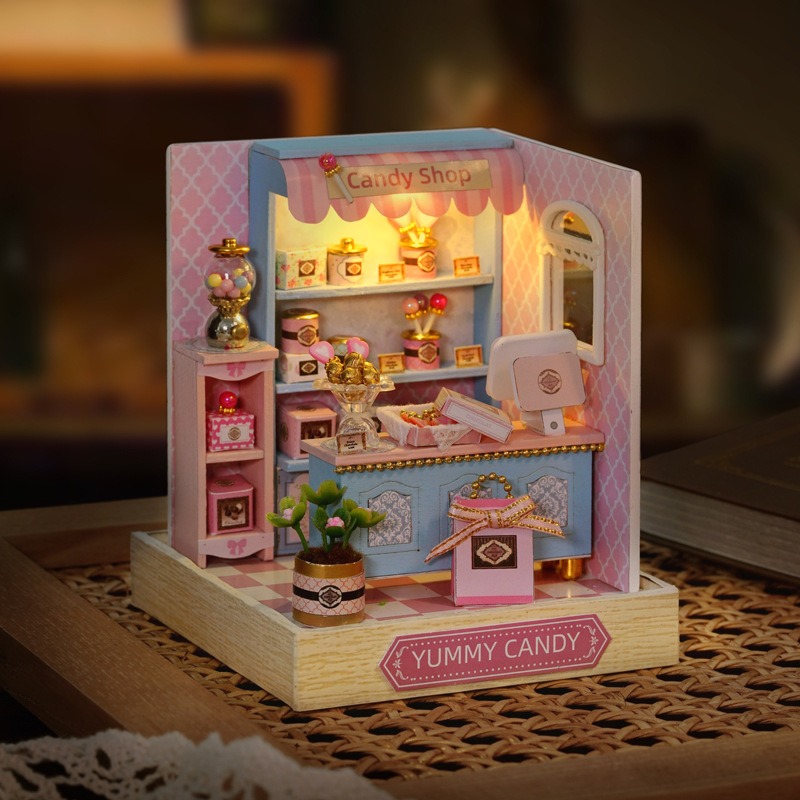 Mini Dollhouse Kit Sakura Stre - Woodworking Veneer ulasan dan harga