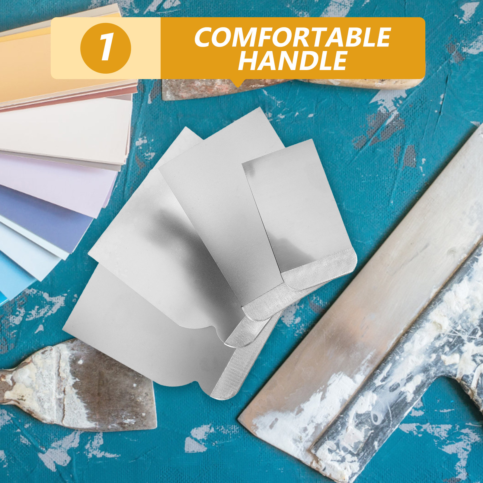 4Pcs Stainless Steel Putty Kni - Woodworking Wallpaper ulasan dan harga