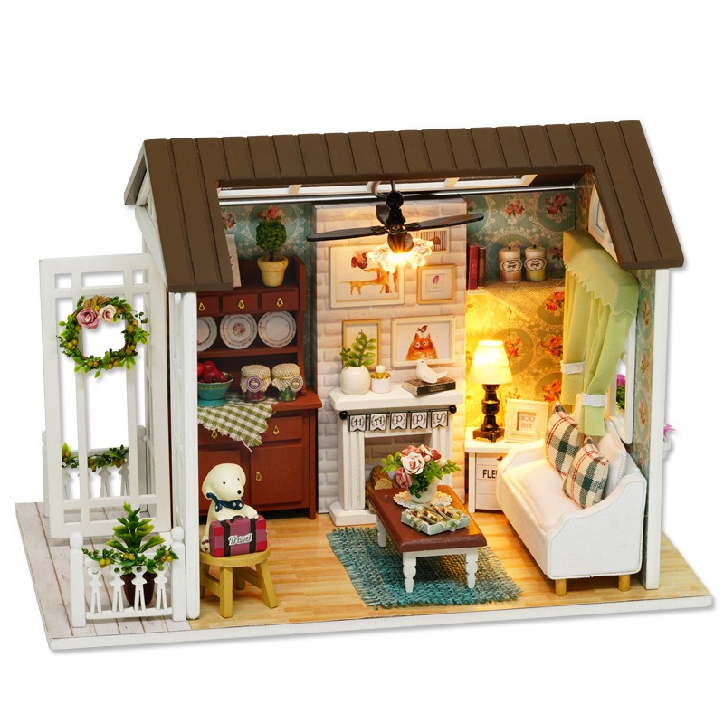 DIY Miniature Doll House Set H - Woodworking Veneer ulasan dan harga