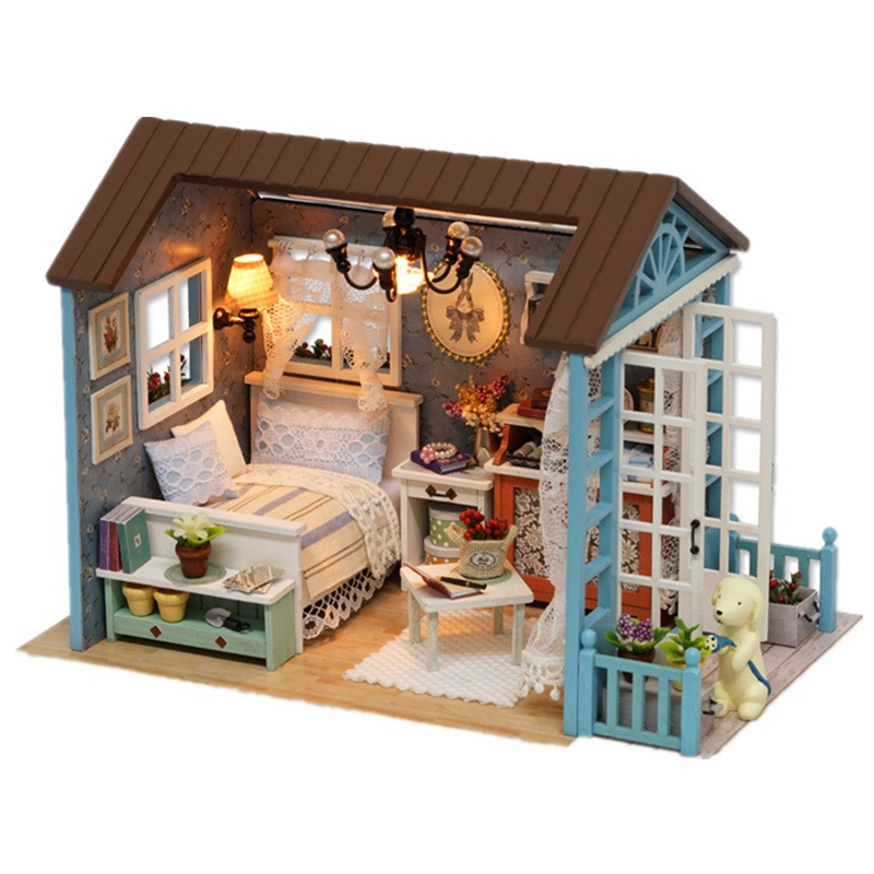 DIY Miniature Doll House Set H - Woodworking Veneer ulasan dan harga