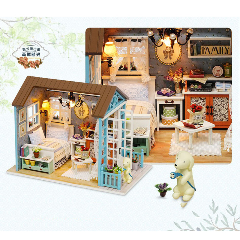 DIY Miniature Doll House Set H - Woodworking Veneer ulasan dan harga