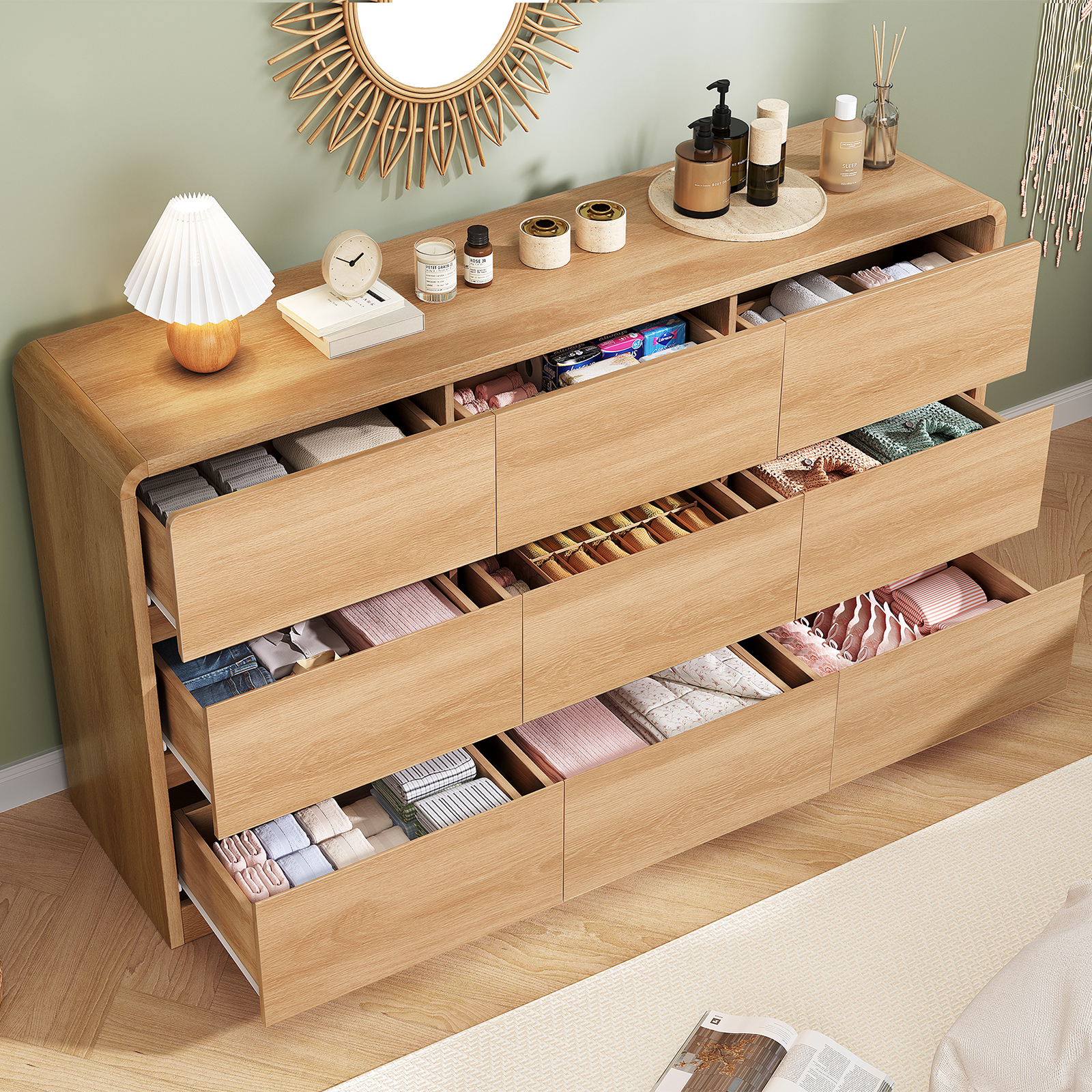 9 Drawer Dresser for Bedroom,  - Woodworking Veneer ulasan dan harga