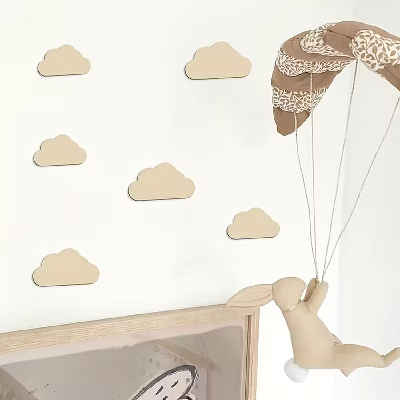 6Pcs Beige Wooden Cloud Wall D - Xfasten Woodworking Tape ulasan dan harga