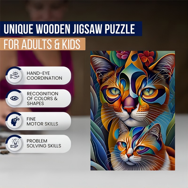 Two Cat Wooden Puzzles Games,  - Woodworking Game ulasan dan harga