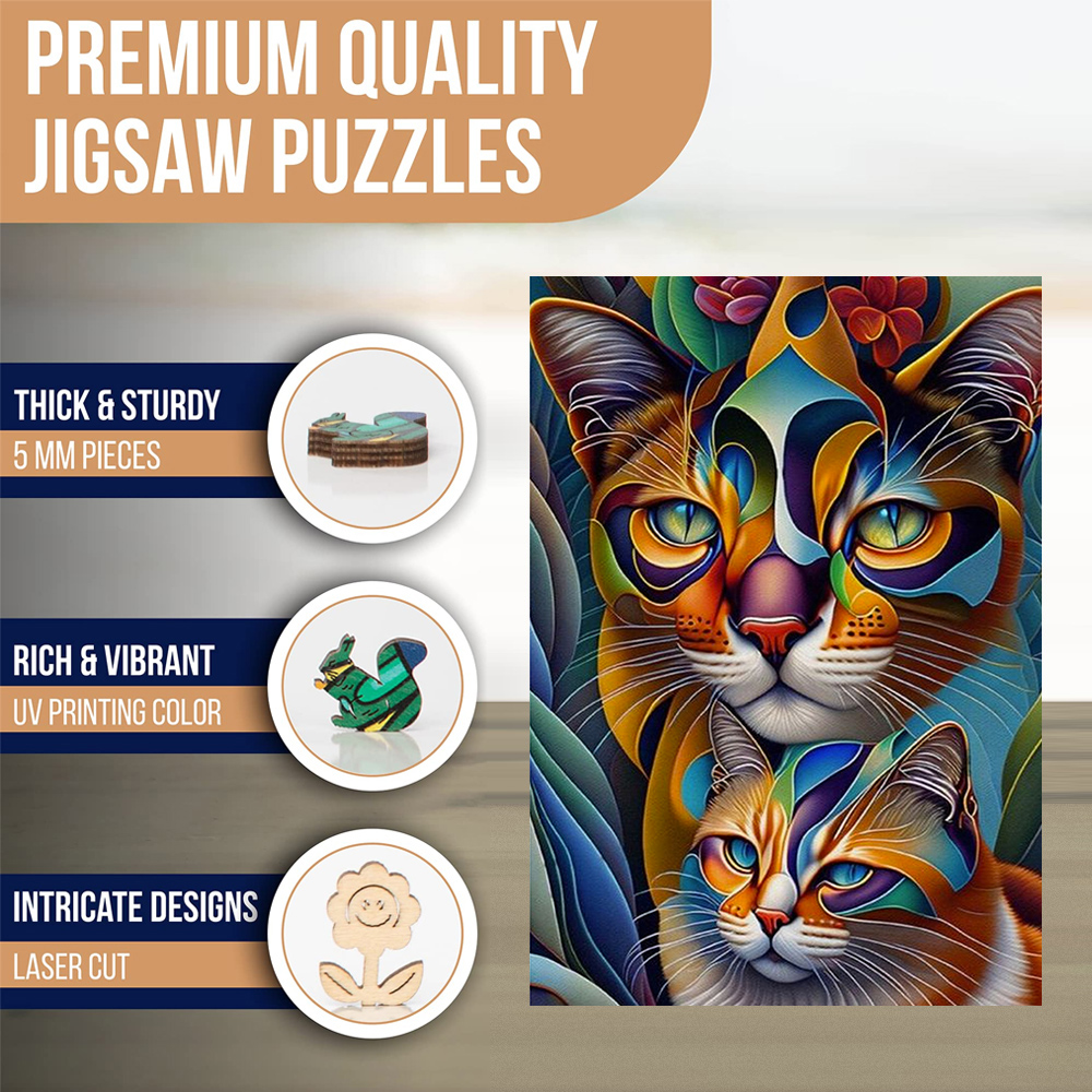 Two Cat Wooden Puzzles Games,  - Woodworking Game ulasan dan harga