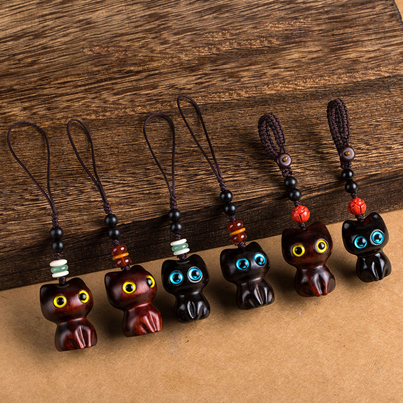 1PCS Sandalwood Wooden Cat Key - Woodworking Rabbet ulasan dan harga
