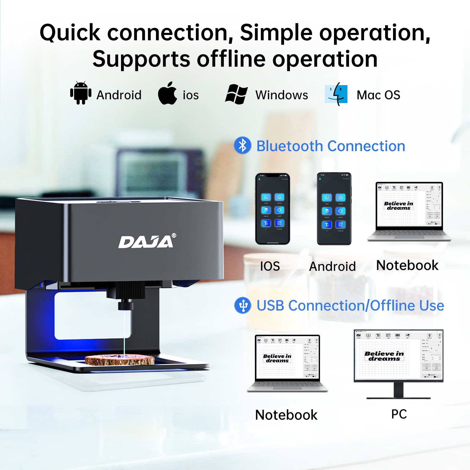 DAJA DJ6 Mini Portable Laser E - Woodworking Laser ulasan dan harga